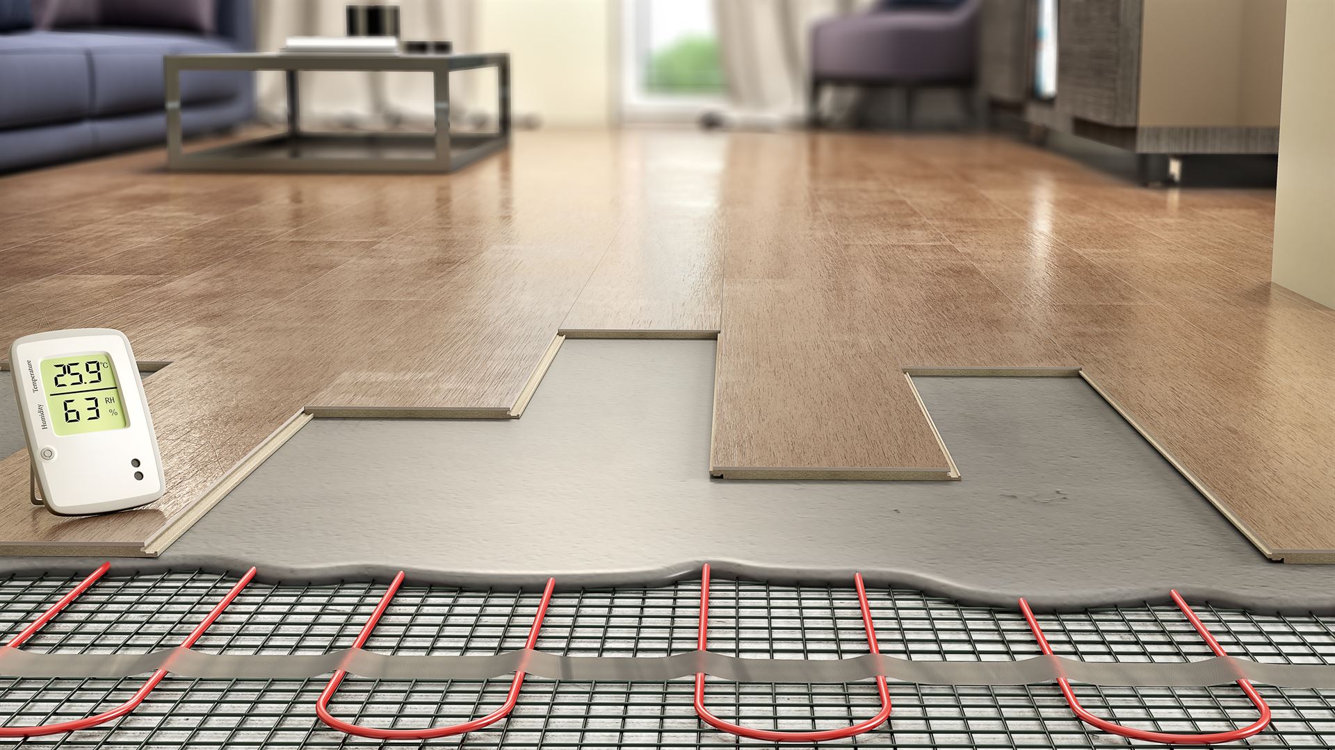 Plancher chauffant à La Puye